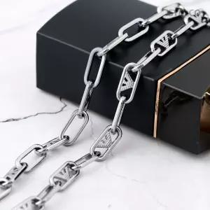 알마니 EGS3248 독수리 엠블럼 실버 톤 멀티 로고 체인 남자 스틸 목걸이 e10