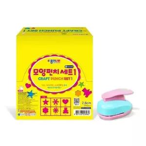[셀러에이드]종이나라 모양펀치세트1 대 6입(별 눈꽃 하트 꽃송이 코스모스 곰)