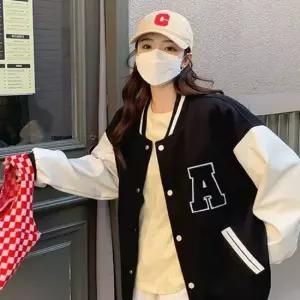 셀럽하우스 캐주얼 영문 귀여운 야구점퍼 스타일 여성 겨울