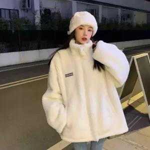 셀럽하우스 여성 오버핏 양털 뽀글이 점퍼 겨울 베이직 털잠바