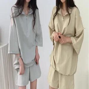 셀럽하우스 반바지 세트 반팔 트레이닝복 아노락 여자 반집업