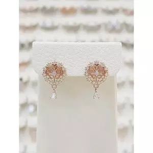 [셀러허브 1]볼라레 세이브존01 조안 큐빅 꽃 드롭 귀걸이 spe1344 (35149559)