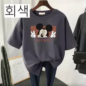 [당일 출고] (한정 할인) 코튼 디즈니 썸머 반소매 탑 브랜드 미니 마우스 프린트 커플