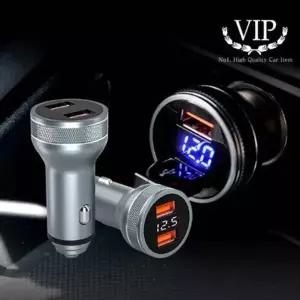 풀메탈 Z9V4X4K9 LED 듀얼포트 QC 3.0 차량용 고속충전기