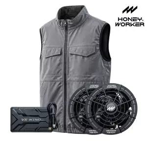 허니워커 선풍기조끼 VX-WIND6500 쿨링 냉풍 냉감 여름용 작업복