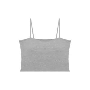 게스언더웨어 레더라벨 포인트 크롭탑 - 멜란지그레이 ODWBR697MG 4354409