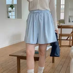 여자 4부 휘뚜루 와이드핏 리본 밴딩 여름 반바지