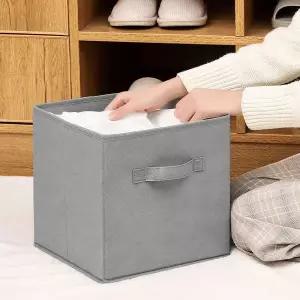 [오르토]아이보리 정리함 그레이 이불 패브릭 수납 보관함