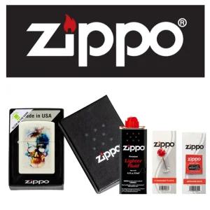 라이터 심플 야광 Dark 스컬 ZIPPO++심지+부싯돌