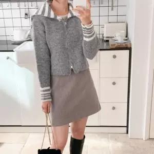 여자 부클니트 단가라 세라카라 투웨이 집업 가디건