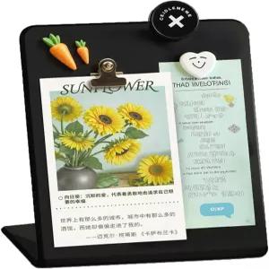 금속 메모 보드 787×543×386 테이블탑 스틸 필기 사무실 주방 가정 책상 정리용 건식 지우기 표면 블랙