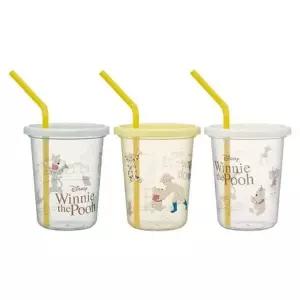 곰돌이 푸 카페 스트로우 빨대물컵 3p세트 320ml