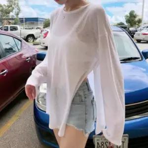 수영복 커버업 비치룩 상의 레이어드 옆트임 긴팔 티셔츠 해변룩