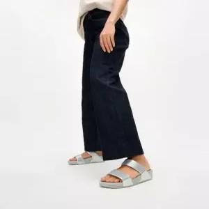 fitflop 여성 루루 크리스탈 장식 슬라이드 - 스틸드 실버 FT64K2D092