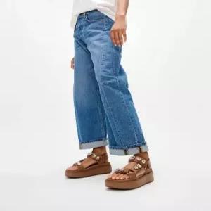 fitflop 여성 GEN-FF 맥스 울트라 주얼 레더 백-스트랩 샌들 - 딥 탄 FT64K2S18C