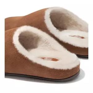 fitflop 여성 시어링 레더 슬리퍼 뮬 - 텀블드 탄 FT59K2P03B