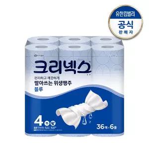 크리넥스 빨아쓰는 위생행주 블루 36매-6롤