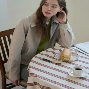 드로우핏 우먼 울 레글런 크롭 블루종 CREAM