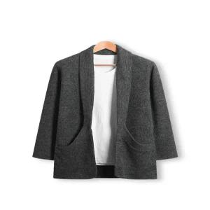 [탑보이][탑보이] 베이직 오픈카라 기모 롱 숄가디건 (LW057)