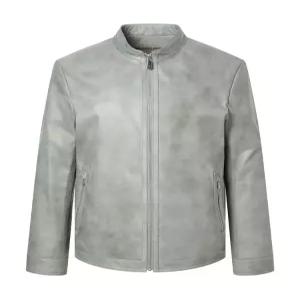 닥스 남성 춘추 그레이 [LEATHER] 램 투톤 블루종 가죽점퍼 AL02