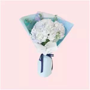 스노우폭스 플라워 꽃무늬 반짝이는 순간 윤슬 오션블루 수국 꽃다발 (택배 퀵) 4208606