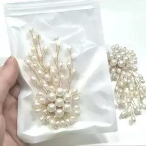 아무 진주 꽃 브로치 혼주 악세서리 한복브 50대여성