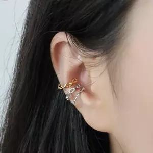 아무 사슬 체인 이어커프 귀찌 링 귀걸이 캐주얼 큐빅