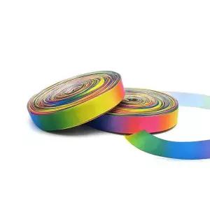 무지개 단면 포장 리본 끈 이 19mm 공예끈 공단롤