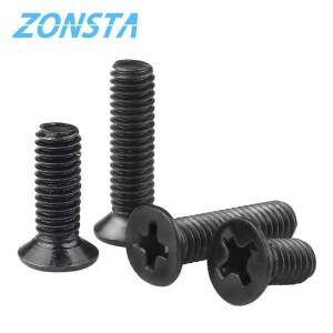미니 소형 플랫 헤드 마이크로 나사  블랙 탄소강 카운터 싱크 볼트  노트북 소형 DIY  M1.2  M2.5  M5