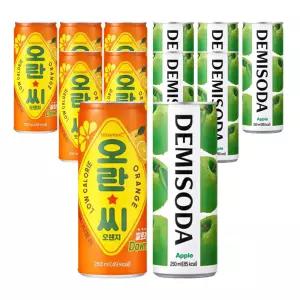오란씨 250ml 오렌지 + 데미소다 250ml 애플 혼합 12입