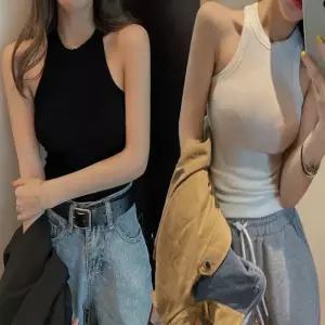 Y2K 여름 이 홀터넥 골지 망고 나시 짱짱한