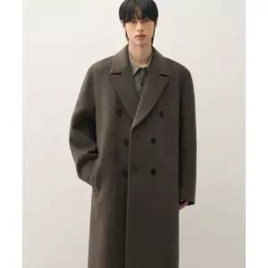 매장정품 드로우핏 DRAWFIT DRAW FIT 프리미어 퓨어 울 로브 더블 코트 [MELANGE BROWN] DFCT5402MEBR 7589