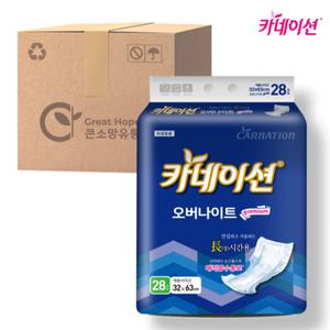 카네이션 기저귀 오버나이트 28매 5팩 박스 장시간용