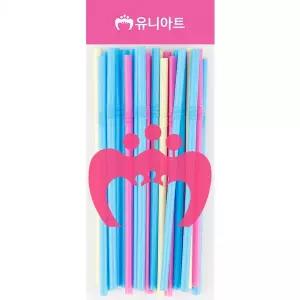 [유니아트]1000 주름빨대 7mm 파스텔혼합