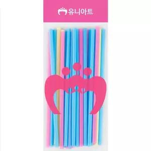 [유니아트]1000 일자빨대 7mm 파스텔혼합