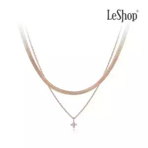 [르샵주얼리] 14K 스네이큐 두줄 목걸이(GoldPlated)_LJ0714BRN