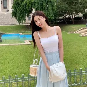 (국내제작)(캡내장나시) 쫀쫀 슬림핏 스퀘어넥 캡내장 나시티 un783