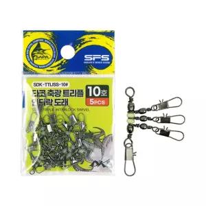 싸파 더블킬 SDK-TTLISS-10 타코 축광 트리플 인터락 도래 10호 5PCS/낚시 스냅 주꾸미 쭈꾸미 채비 두족류