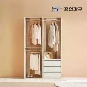 (무료배송) 올리세 E0 드레스룸 시스템 옷장 세트 1200 B (600 2단행거+서랍옷장