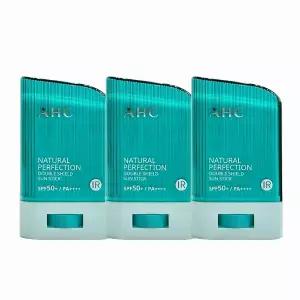 AHC 내추럴 퍼펙션 더블 쉴드 선스틱 22g (SPF 50+) 초록색 3개