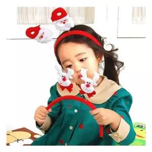 크리스마스 더블 인형 머리띠(1p) 크리스마스 산타 눈사람 머리띠