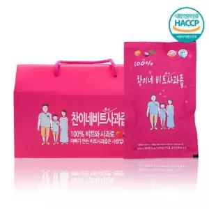 찬이네과수원 무첨가 국산 비트사과즙 100ml 30포 착즙주스
