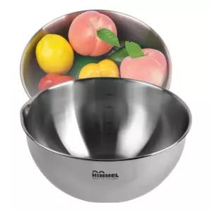 스텐 만능 눈금선 물주둥이 믹싱볼 24cm - 소/큰그릇/스테인레스/계량볼/다용도/바구니/쌀세척/가정용/업소