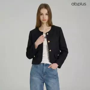 [ab.plus] 노카라 금장 버튼 트위드 자켓 (LSA5MJ32A)