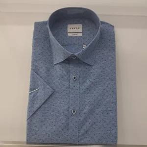 [예작]예작 21S/S 네이비 도트 변형 패턴 반팔셔츠 슬림핏 YJ1MBS056NY_SC
