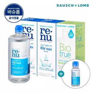 바슈롬 리뉴후레쉬 60ml 증정 리뉴 후레쉬 500ml x 2개 + 바이오트루 500ml x 1개 소프트 렌즈 세척액
