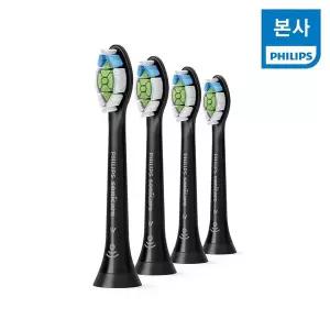 [필립스](마산점)소닉케어 W 옵티멀 화이트 칫솔모 블랙 4개입 HX6064/91
