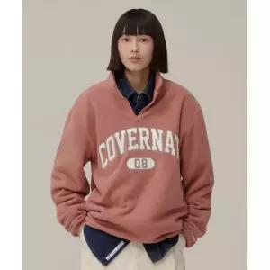 매장정품 커버낫 COVERNAT 아치 로고 플리스 하프 집업 맨투맨 더스티 핑크 CO2403CR13DK 279409