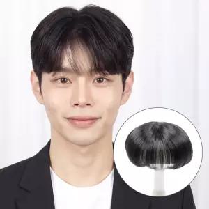 고운머리 GT14 인모 100% 남자 정수리 부분 가발 시스루 댄디컷 탑피스 가르마펌 연출