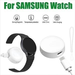 6-in-1 고속 충전 차량용 어댑삼성 갤럭시 워치 6 5 4 3 액티브 2 1용 휴대용 무선 USB 충전 케이블 타입 C